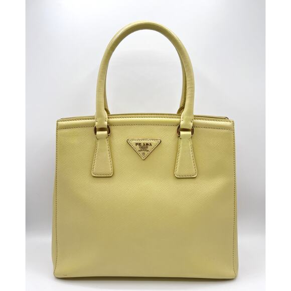 Authentic Prada Yellow Tall Top Handle Bag, very clean, includes COA. Crossbody - Picture 1 of 15